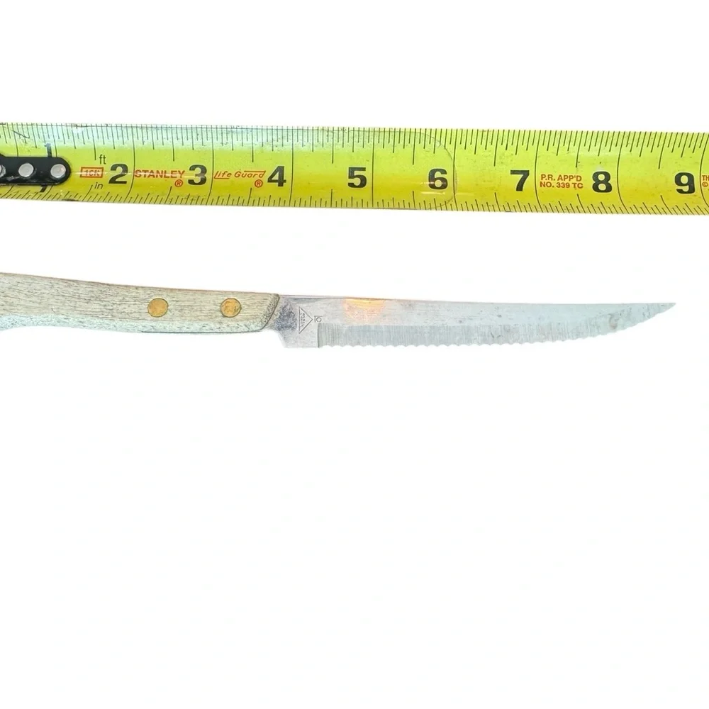 🔪 LC Japan Stainless Steel Serrated Knife 🪵‎ Wood Handle 8.5” 🔪